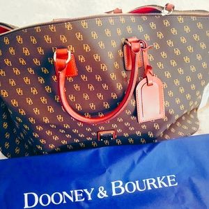 Authentic Dooney & Bourke tmor Weekender leather travel bag NWT & dust bag!